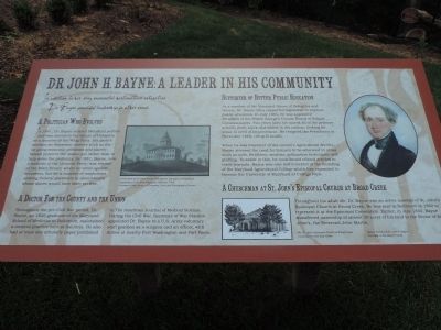 Dr. John H. Bayne: A Leader In His Community Marker. Click for full size. Dr. John H. Bayne: A Leader In His Community Marker image. Click for full size.