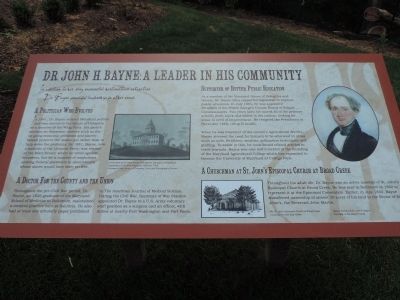Dr. John H. Bayne: A Leader In His Community Marker image. Click for full size.