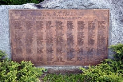 Honor Roll of War Veterans of Marcellus and Vicinity Marker image. Click for full size.