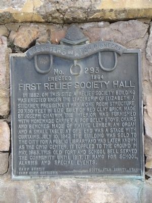 First Relief Society Hall Marker image. Click for full size.