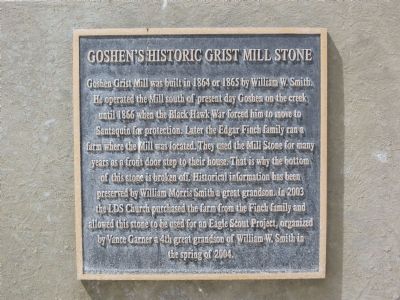 Goshen's Historic Grist Mill Stone Marker image. Click for full size.