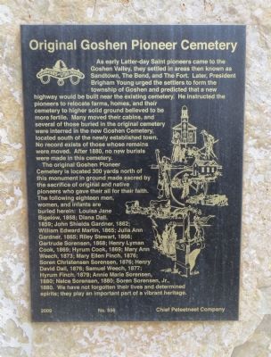Original Goshen Pioneer Cemetery Marker image. Click for full size.
