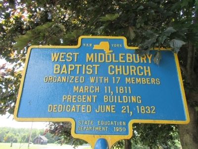 West Middlebury Baptist Church Marker image. Click for full size.