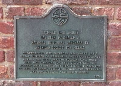 Tredegar Iron Works Marker image. Click for full size.
