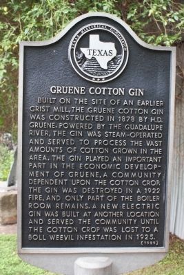 Gruene Cotton Gin Marker image. Click for full size.