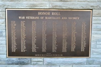 Honor Roll War Veterans of Marcellus and Vicinity Marker image. Click for full size.