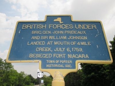 British Forces Landed at Mouth of 4 Mile Creek Marker image. Click for full size.