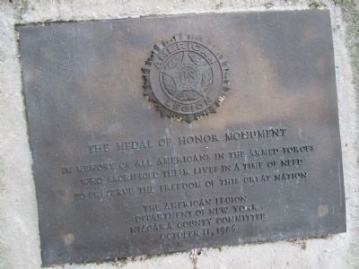 Niagara County Medal of Honor Monument Marker image. Click for full size.