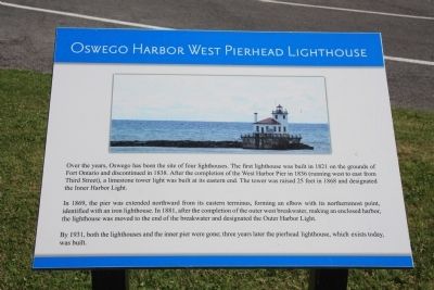 Oswego Harbor West Pierhead Lighthouse Marker image. Click for full size.