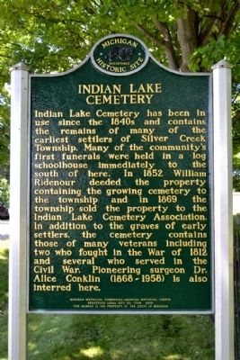 Indian Lake Cemetery Marker image. Click for full size.