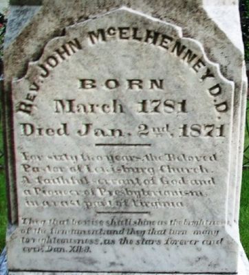 Rev. John McElhenney, D.D. Marker image. Click for full size.