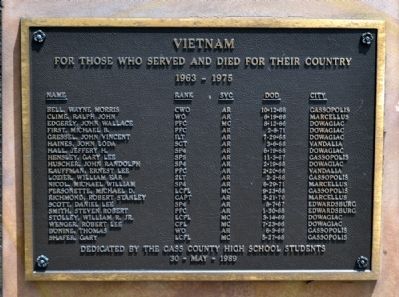 Cass County Veterans Memorial - Panel 7 image. Click for full size.