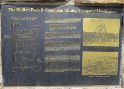 The Bullion Beck & Champion Mining Company Headframe Marker image. Click for full size.