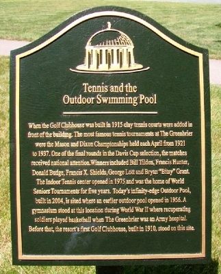 Tennis and the Outdoor Swimming Pool Marker image. Click for full size.