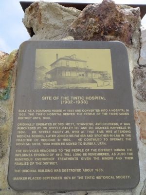 Site of the Tintic Hospital Marker image. Click for full size.