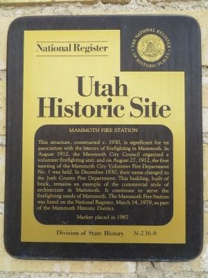 Mammoth Fire Station Marker image. Click for full size.