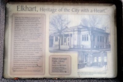 Elkhart Carnegie Public Library Marker image. Click for full size.