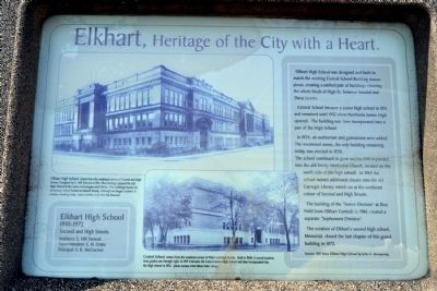 Elkhart High School Marker. Click for full size. Elkhart High School Marker image. Click for full size.