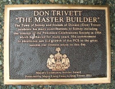 Don Trivett Mayor's Community Builder Award Marker image. Click for full size.
