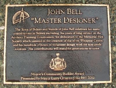 John Bell Mayor's Community Builder Award Marker. Click for full size. John Bell Mayor's Community Builder Award Marker image. Click for full size.