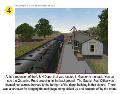Artists concept of L & N Depot, Gautier, Ms. image. Click for full size.
