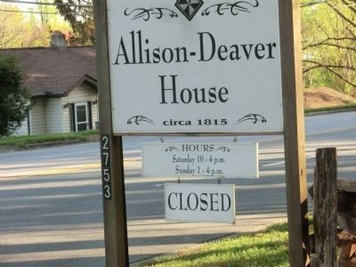 Allison-Deaver House-Sign at the Entrance image. Click for full size.