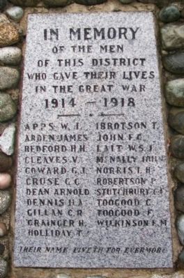 War Memorial World War I Honor Roll. Click for full size. War Memorial World War I Honor Roll image. Click for full size.