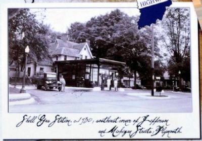 Shell Gas Station c. 1930 image. Click for full size.