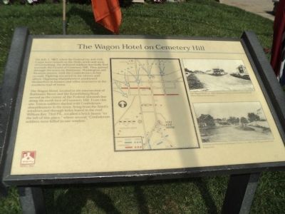 The Wagon Hotel on Cemetery Hill Marker image. Click for full size.