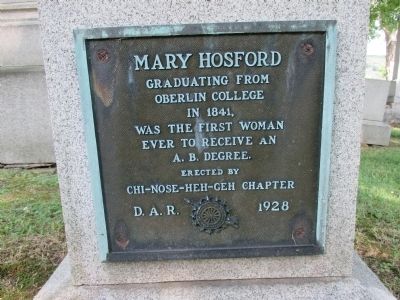 Mary Hosford Marker. Click for full size. Mary Hosford Marker image. Click for full size.