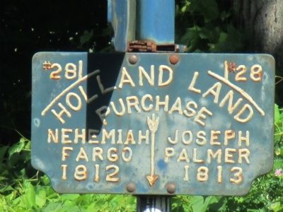 Property Marker on the Old Pioneer Cemetery Signpost. Click for full size. Property Marker on the Old Pioneer Cemetery Signpost image. Click for full size.