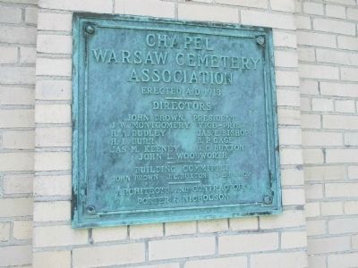 Warsaw Chapel Plaque. Click for full size. Warsaw Chapel Plaque image. Click for full size.