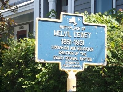 Birthplace of Melvil Dewey Marker image. Click for full size.