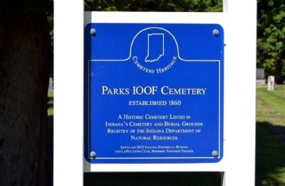 Parks IOOF Cemetery Marker. Click for full size. Parks IOOF Cemetery Marker image. Click for full size.