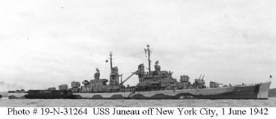 USS <i>Juneau</i> (CL-52) Memorial Marker. Click for full size. USS <i>Juneau</i> (CL-52) Memorial Marker image. Click for full size.