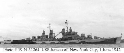 USS <i>Juneau</i> (CL-52) Memorial Marker image. Click for full size.