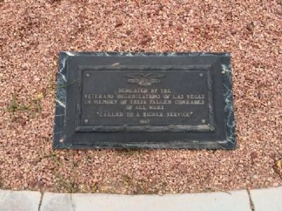 Veterans Organizations of Las Vegas Plaque -1947 image. Click for full size.