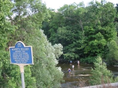 Morrot's Boulder Amusement Park Marker and Tonawanda Creek. Click for full size. Morrot's Boulder Amusement Park Marker and Tonawanda Creek image. Click for full size.
