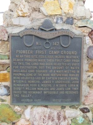 Pioneer First Camp Ground Marker. Click for full size. Pioneer First Camp Ground Marker image. Click for full size.