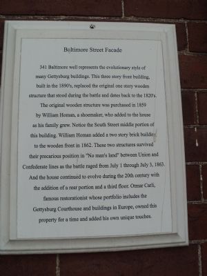 Baltimore Street Facade Marker. Click for full size. Baltimore Street Facade Marker image. Click for full size.