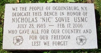 Nicholas "Nic" Sovie USMC Marker image. Click for full size.