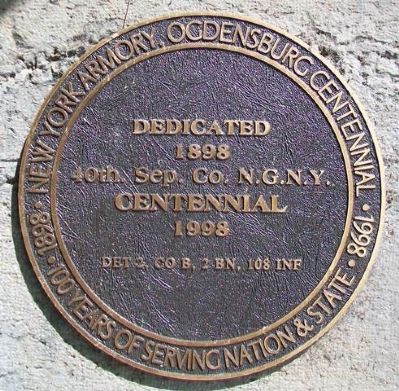 New York Armory, Ogdensburg Centennial Marker image. Click for full size.