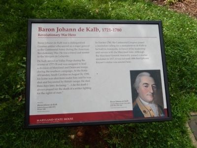 Baron Johann de Kalb, 1721 - 1780 Marker image. Click for full size.