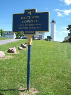 Tibbits Point Lighthouse and Marker. Click for full size. Tibbits Point Lighthouse and Marker image. Click for full size.