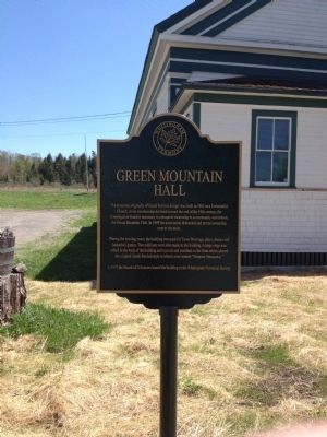 Green Mountain Hall Marker. Click for full size. Green Mountain Hall Marker image. Click for full size.