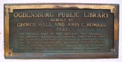 Ogdensburg Public Library Marker image. Click for full size.