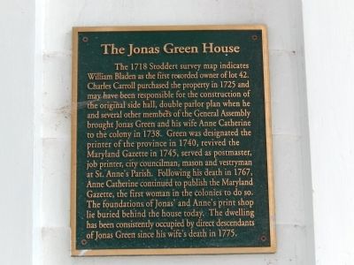 The Jonas Green House Marker image. Click for full size.