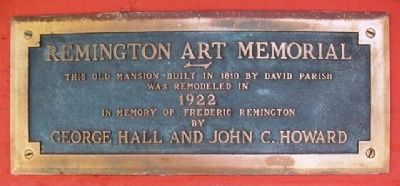 Remington Art Memorial Marker. Click for full size. Remington Art Memorial Marker image. Click for full size.