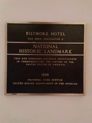 Biltmore Hotel Marker image. Click for full size.