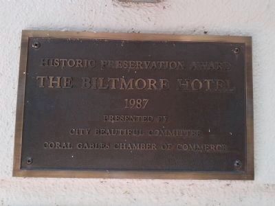 Biltmore Hotel Historic Preservation Award. Click for full size. Biltmore Hotel Historic Preservation Award image. Click for full size.